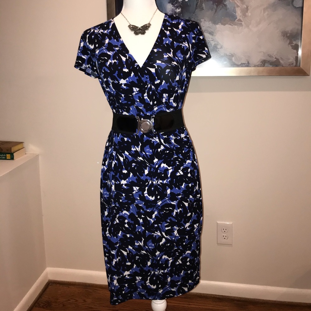 Jones New York Signature Faux Wrap Career Dress